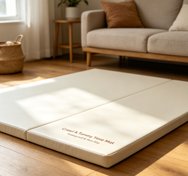 Thick Waterproof Non Slip Padded Mat for Crawling and Tummy Time